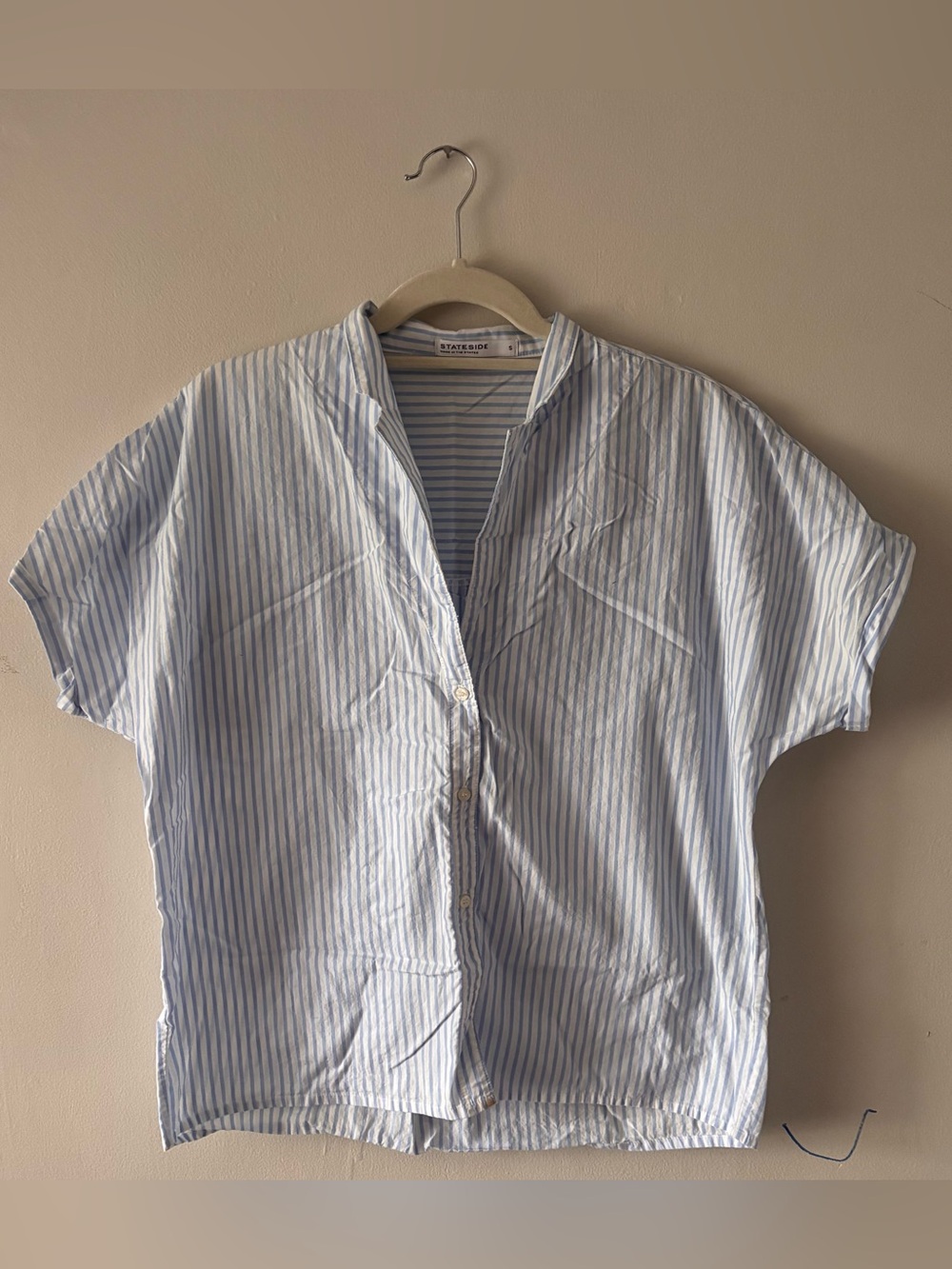 Stateside Dolman Sleeve Striped Oversized Button Down Top • Size Small